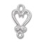 JewelrySupply Connector/Link - Heart 17x10mm Sterling Silver (1-Pc)
